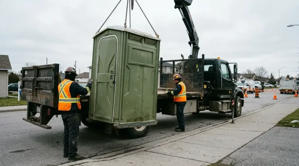 Portable Toilet — Outdoor — Portable Toilet, Boom Truck, Crane Arm, Outdoor, Luxury Restroom Trailer Rental